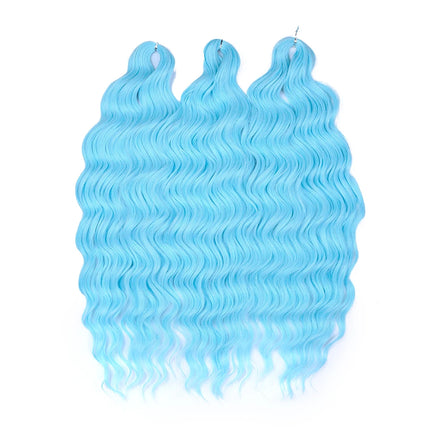FASHION IDOL 24" 3pcs Deep Wave Curl Hair Synthetic Water Wave Braiding Hair Extensions Ombre Rainbow color Twist Crochet Hair