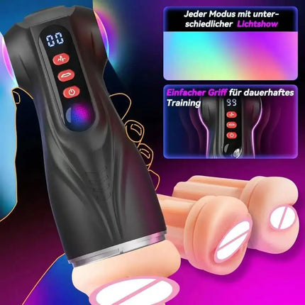 Male Masturbator 3 Sleeves Pocket Pussy Penis Pump with 9 Sucking & 9 Vibrating APP Control Mens Sex Toy Adult Sex Toys for Men