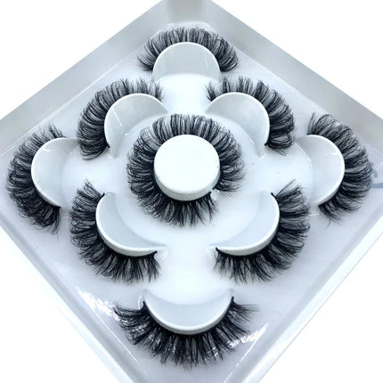 5 Pairs Fluffy Lashes 8-25mm 3D Mink Lashes Long Thick Natural False Eyelashes Wholesale Lashes Vendors Makeup Mink Eyelashes