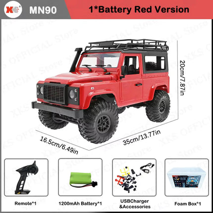MN MN99S MN78 MN98 MN99 D90 1/12 RC Car 2.4G Remote Control 4X4 Off Road LED Light 4WD Climbing RC Truck Toy Car Gift for Boy
