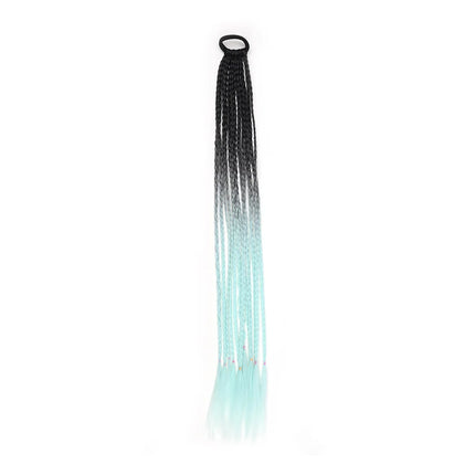 Braided Ponytail Extension Synthetic Colorful Hair Extension For Women 24inch Rainbow Hair Braids Extensions