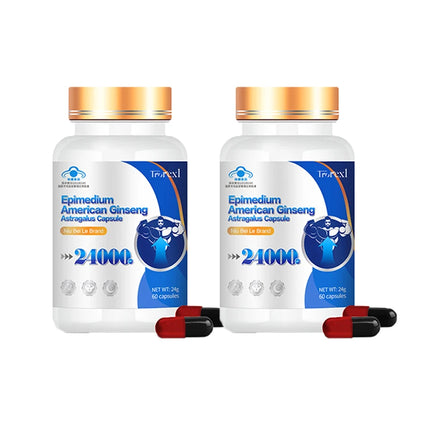 Energy Boost with Epimedium Extract & Ginseng - Promotes Strength & Confidence -Men's Daily Herbal Enhanging Supplement