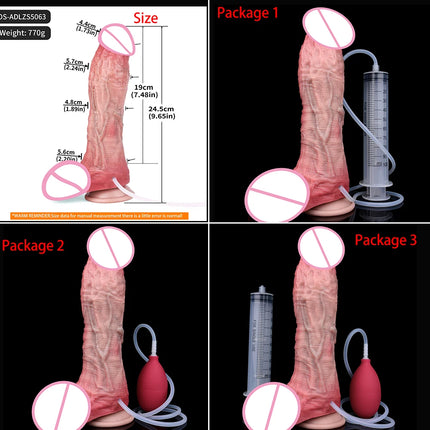 SXXY Skin-Like Realistic Squirting Dildo Silicone Water Spray Anal Plug G-spot Stimulation  Adult Pleasure Toys for Men Women