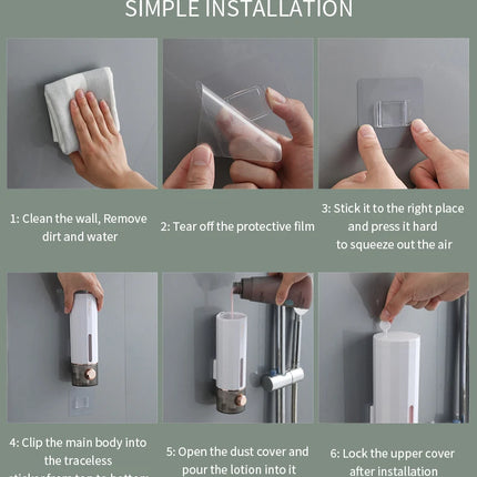 Manual Soap Dispenser Wall Mounted Bathroom Soap Dispenser Washing Hand Sanitizer Family Hotel Shower Gel Bathroom Tool