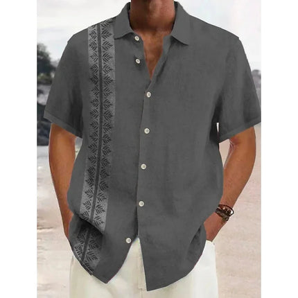 2024 Men's Gradient Striped Shirt Slim Breathable Fashion Short-sleeved High-quality Design Casual Button-down Shirts Male