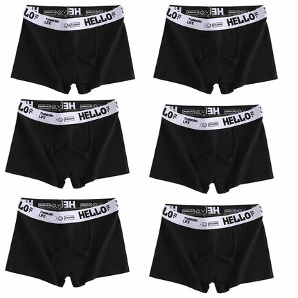 6pieces Mens Underwear Men Cotton Underpants Male Pure Men Panties Shorts Breathable Boxer Shorts Comfortable Soft Plus Size