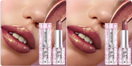 HUASURV Waterproof Shimmer Lipstick: Pearlescent Fine Glitter Long Lasting Lip Gloss New Arrival for Smooth Shiny Lip Makeup