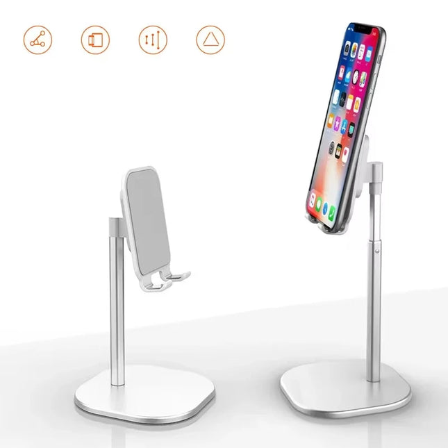 Desktop Phone Holder Tablet Stand For iPad Phones Universal Bracket Telescopic Adjustable Height Angle Metal Live Support
