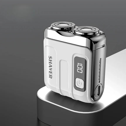 Mini Electric Smart Shaver Household Car Shaver Digital Display Dual Blade Rechargeable Shaver Powerful Beard Trimmer Tool