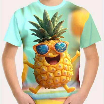 Fashion Lime Lemon Pattern T-Shirt for Kids Hot Sale Fruit 3D Printed T Shirts Summer Round Neck Tees Tops Loose Short Sleeves