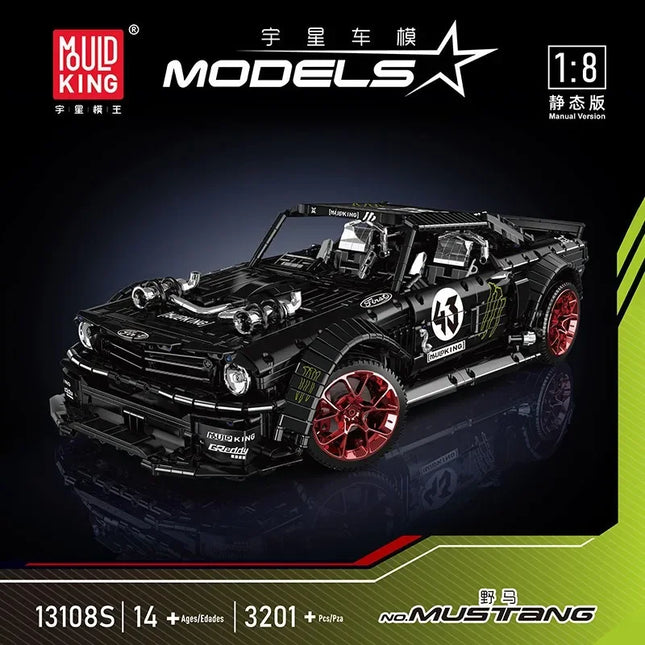 Mould King New Version of Mustang High-Difficulty Mechanical Set Puzzle Assembly Building Blocks Toy Model Ornament Gift for Men