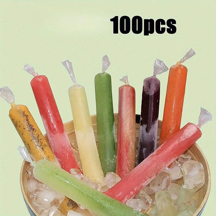 100pcs Disposable Ice Pop Bags Crushed Ice Packing Bags for Homemade Ice Cream Freezer Pop Holders Popsicle Pouches