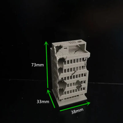 1:300 Simulation Miniature Building Model Battle Damaged City Hifh-rise House Models DIY Military Landscape Assembling Toys 1PCS