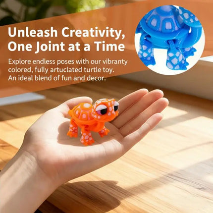 Simulated Turtle Model Plastic 3D Printed Cartoon Animal Toy Home Desk Decoration for Kids Learning Display