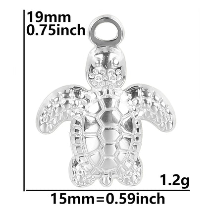 5pcs Stainless Steel Conch Starfish Turtle Charms For Jewelry Making Supplies Ocean Charm Silver Color Pendant Handmade Material