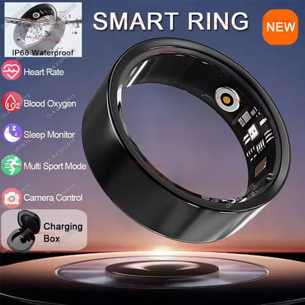 2026 Smart Ring Blood Pressure Heart Rate Sleep Monitoring Smartring IP68 & 5ATM Waterproof Multi-sport Mode Smartring Man Women