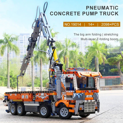 19014 Pneumatic Concrete Pump Truck 2132pcs Small Particle Assembly Model Kit Building Block set DIY Toys for Christmas Gifts