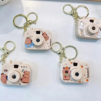 New Capybara Projection Camera Keychain Cartoon Kawaii Mini Camera Keyring Hanging Decoration Fashion Backpack Pendant
