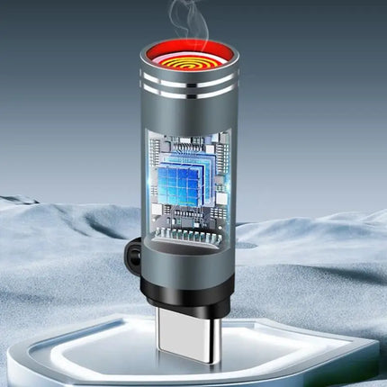 Type-C Safety Air Blowing Lighter Mini Flameless USB Rechargeable Windproof Portable for Camping Hiking Survival Emergency