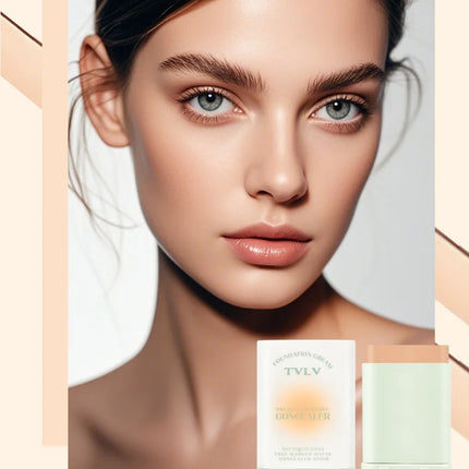 Contour and Concealer Dual-Head Foundation Cream, Moisturizing and Non-tarnishing, Non-caking Foundation Lotion
