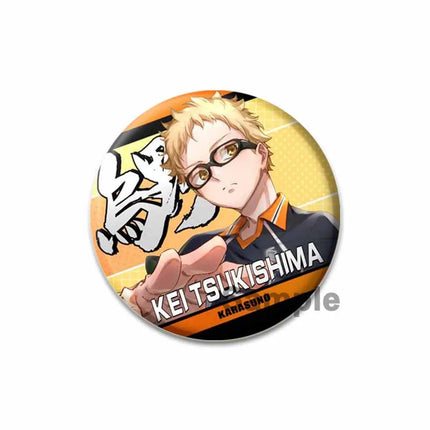 32/44/58mm Anime Haikyuu Snap-in Button Pins Figure Icon Badge  Round Handmade Brooches Breastpin for Backpack Clothes