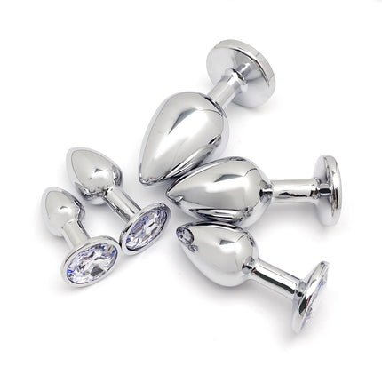 5 Size butt plug Metal anal plug Jewelry base beginner to expert G-point massage dildos adult women toys adult men toys