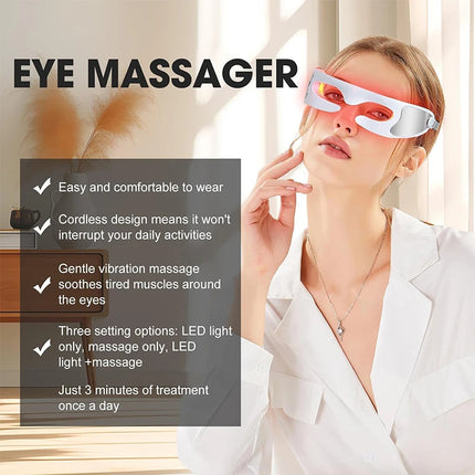 Red Light Theraphy Eye Massager Eyecare Glasses Eye Fatigue Relaxing Dark Circles Puffiness Wrinkles Reduction Beauty Care Tools
