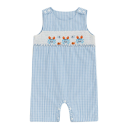 New Baby Boy Romper Cute Embroidered Sleeveless Buttons Short Jumpsuits 2026 Summer Toddler Overalls 0-18M