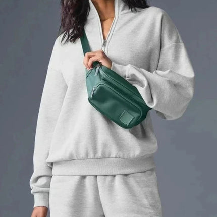 Loose Casual Zipper Sports Sweatshirts Solid Grey Cotton Long Sleeved Pullover Women Autumn and Winter Stand-up Collar Hoodie