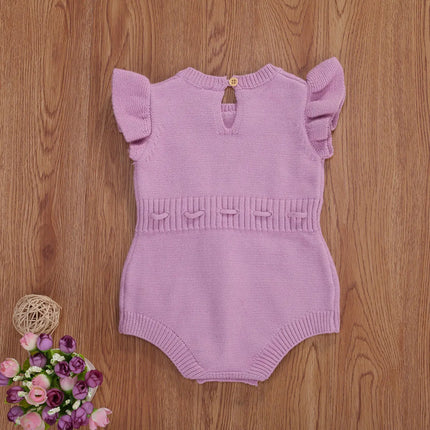 Knitted Cotton Sleeveless Newborn Baby Girls Summer Rompers Cute Infant Jumpsuit Toddler Bodysuit Baby Clothing For 0-24 Months