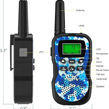 Walkie Talkies for Kids, 22 Channels 2 Way Radio Toy 3 KM Range, Best Christmas Birthday Gifts for 3-12 Year Old Kids to Outside