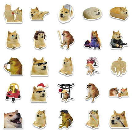 10/25/50pcs Funny Cartoon Dog Meme Stickers Decals Phone Case Pad Water Cup Travel Suitcase Scrapbook Skateboard Car Decals