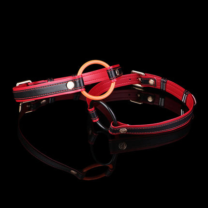LEZEE Leather Mouth Gags Silent Oath Gag Breathable Open Oral Belt Adults Game Bondage Gear High Quality Microfiber Sexual Belt