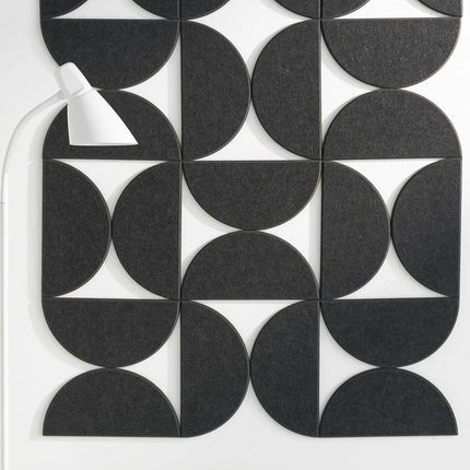 Decorative Bulletin Board Felt Wall Tiles Semi-Circle Self-adhesive Wall Stickers with Removable for DIY Home Office Decoration