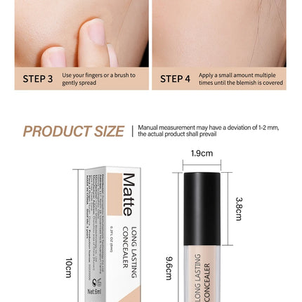 Lakerain Hydrating Radiant Concealer Liquid Foundation Texture High Coverage Long-Lasting Oil Control Hydrating Skin Concealer