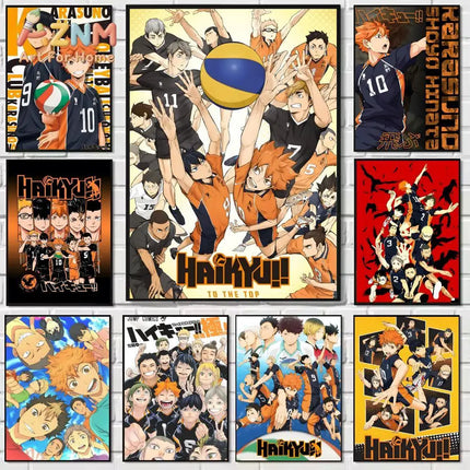 H-Haikyuu Anime Volleyball Poster Modern Waterproof HD Wall Art Decor For Home Living Room