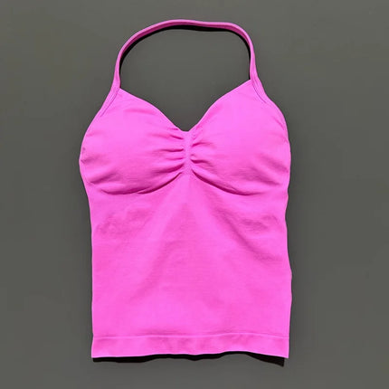 HISTELLO Impact Longline Strappy Top Sports Yoga Vest Women Fitness Tank Top Gym Beautiful Open Back Bra Running Workout Halter