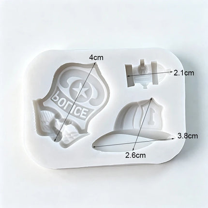 Fireman police Hat Cap Hydrant Silicone Cake Baking Mold Sugarcraft Chocolate Cupcake Resin Tools Fondant Decorating Tools