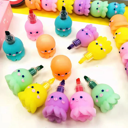 1pcs Creative 5 Color Highlighter Cartoon Cute Shape Highlighter Creative Students Make Hand Account Marker