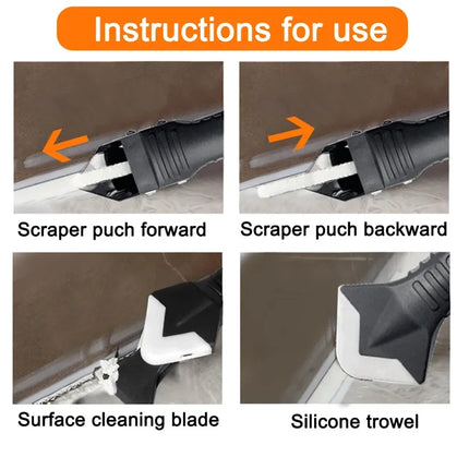 5 in 1 Silicone Spatula Window Cleaning Tool Sealant Smooth Remover Squeegee Caulk Organizer Silicon Scraper Smooth Grout Kit
