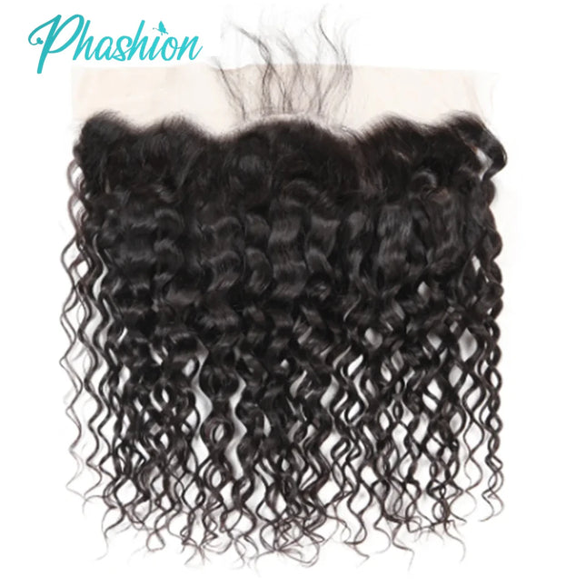 Phashion Water Wave 13x4 Lace Frontal Transparent Swiss 4x4 Closure Pre Plucked Ear to Ear Brazilian Human Hair For Black Women