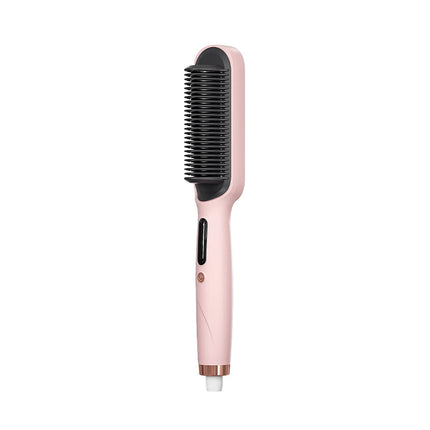 Negative Ion Hair Straightener Brush 2 in 1 Straighten and Curl Anti Frizz3 Temperature Settings for All Hair Types