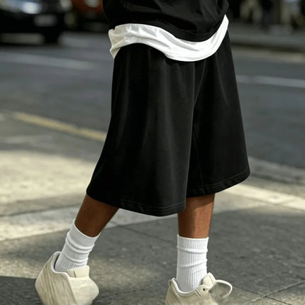 Men's Sports Casual Shorts, Wide Leg Straight Leg Shorts, Trendy Street Style, Summer New Casual Sports Shorts