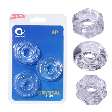 3Pcs TPE Male Penis Cock Ring Set for Men Ejaculation Delay Rubber Rings Enlargement Male Sex Toys Adult Cock Ring