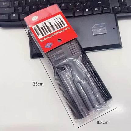 salon brush set 10pcs/set Hairdressing Comb Weaving Cutting Brush Professional Salon Hair Coloring Tool Hairstyle styling combs