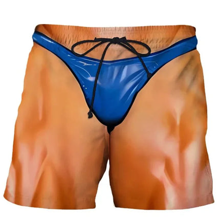 2026 Summer Fashion New Men's Leisure Outdoor Sports Fun Funny Printed Shorts Quick Drying Trendy Mesh Holiday Shorts