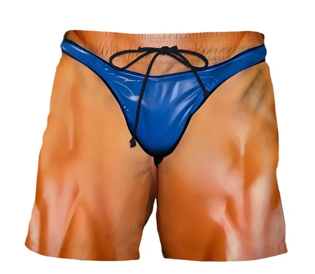 2026 Summer Fashion New Men's Leisure Outdoor Sports Fun Funny Printed Shorts Quick Drying Trendy Mesh Holiday Shorts