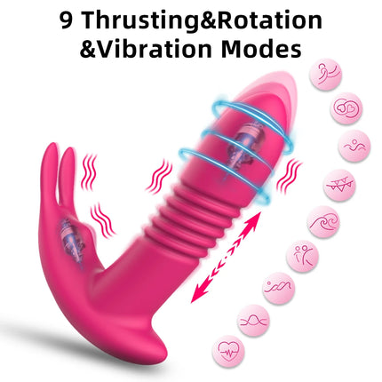 Thrusting Vibrator for Women APP Rotating Telescopic Dildo Remote Control G Spot Massage Clitoris Stimulator Sex Toy for Women