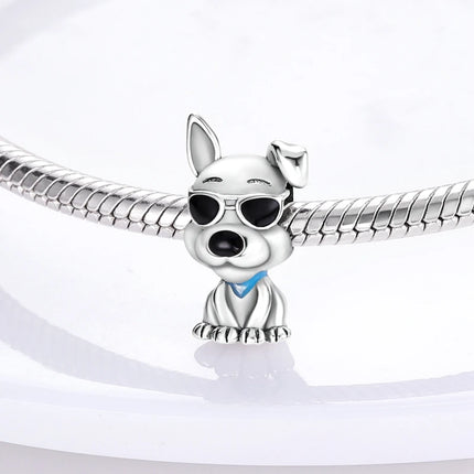 Original 925 Sterling Silver Charm Bead Balloon Poodle Cute Puppy Heart Charm Fit Bracelet Bangle Pendant Women DIY Jewelry Gift