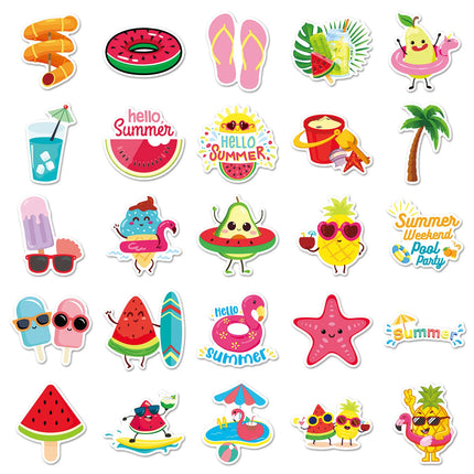 10/30/50PCS Funny Summer Graffiti Sticker Little fresh Beach Decal For Laptop Phone Guitar Skateboard Waterproof Sticker Kid Toy